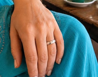 Plain Sterling Silver Spinner 925 Ring Band