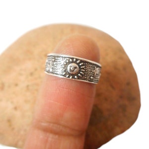 ADJUSTABLE Moon and Stars 925 Sterling Silver TOE Ring 画像 3