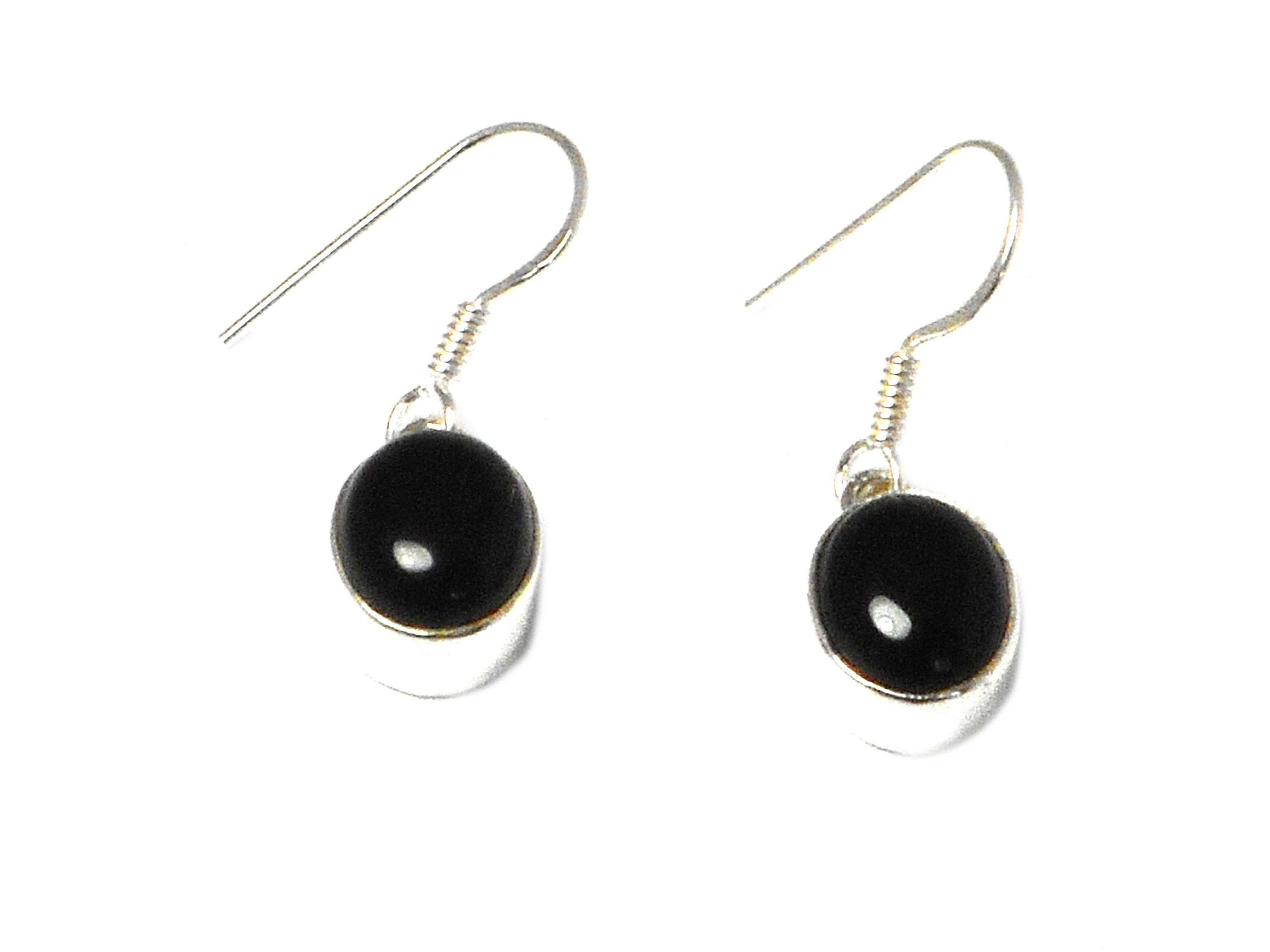 Oval BLACK ONYX Sterling Silver Gemstone Drop Dangle Earrings - Etsy UK