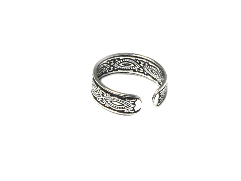 ADJUSTABLE 925 Sterling Silver TOE Ring image 2