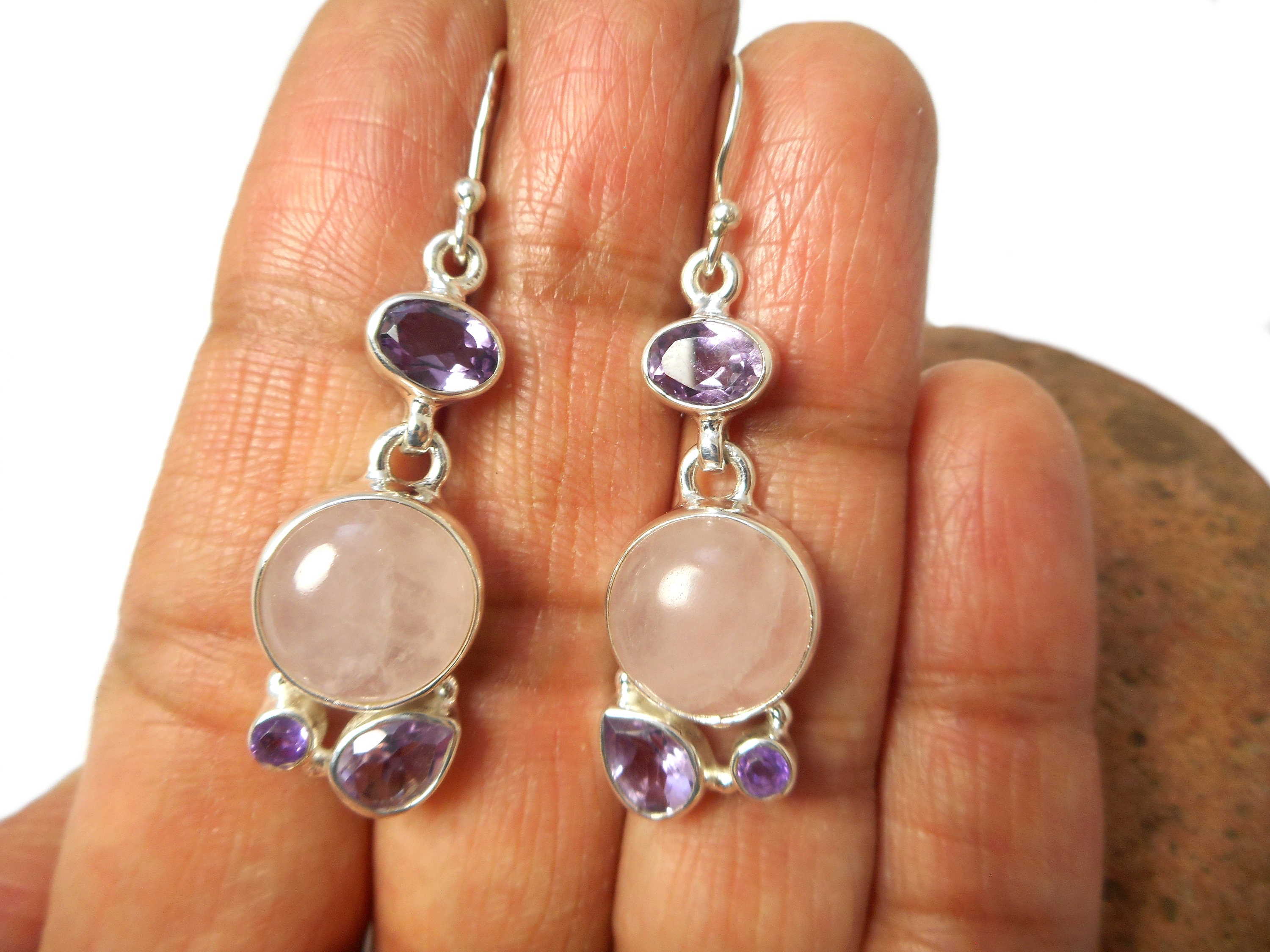 Boucles D'Oreilles Dorées Avec Pierre - Modèle 126-47/A0-56 - Occasion