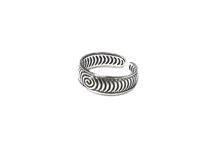 Spiral 925 Sterling Silver Toe Ring Adjustable image 2