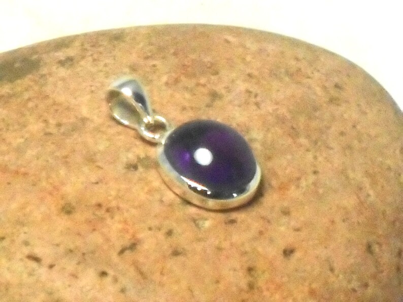 Buy Small Purple Oval AMETHYST Sterling Silver 925 Gemstone Pendant