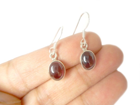 Exquisite Argento Sterling Geometrico Granato Rosso