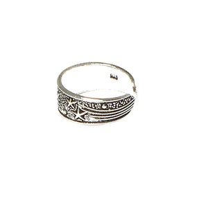 ADJUSTABLE Moon and Stars 925 Sterling Silver TOE Ring 画像 5