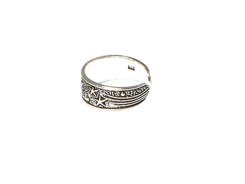 ADJUSTABLE Moon and Stars 925 Sterling Silver TOE Ring 画像 5