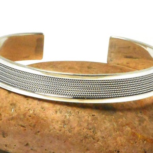 Chunky Adjustable Sterling Silver 925 Bangle