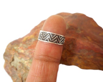 ADJUSTABLE 925 Sterling Silver Zigzag TOE Ring