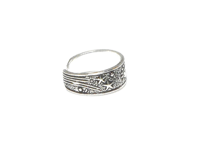 ADJUSTABLE Moon and Stars 925 Sterling Silver TOE Ring 画像 4
