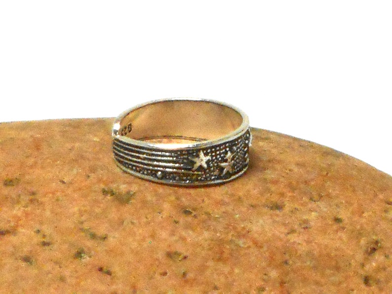 ADJUSTABLE Moon and Stars 925 Sterling Silver TOE Ring 画像 2