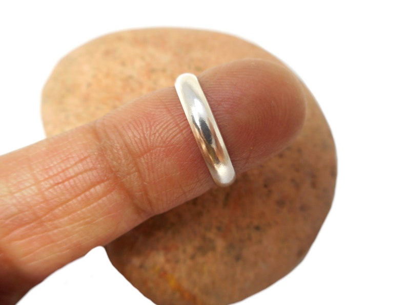 Anillo de dedo del pie de plata de ley 925 ajustable liso imagen 5