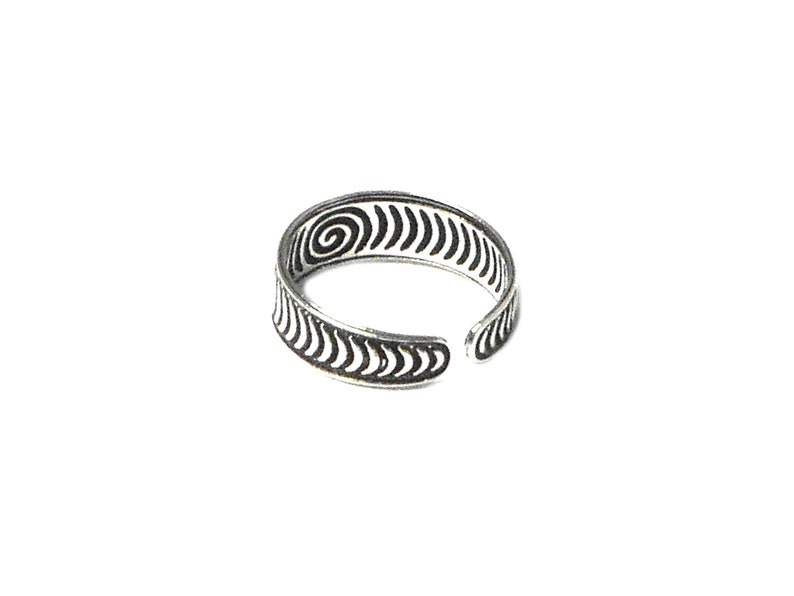 Spiral 925 Sterling Silver Toe Ring Adjustable image 3