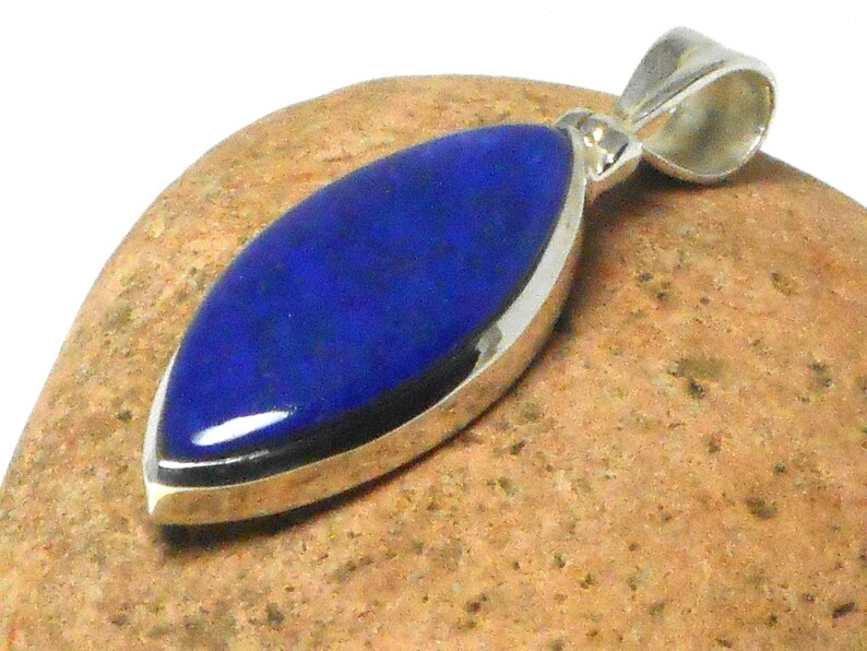 Marquise LAPIS LAZULI Sterling Silver 925 Gemstone Pendant Grade /'A/'