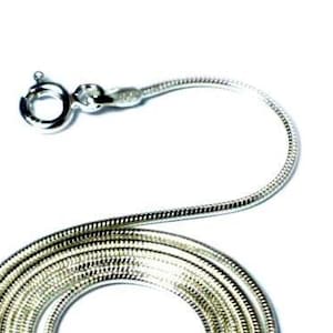 Collier chaîne serpent en argent sterling 925 de 1,5 mm