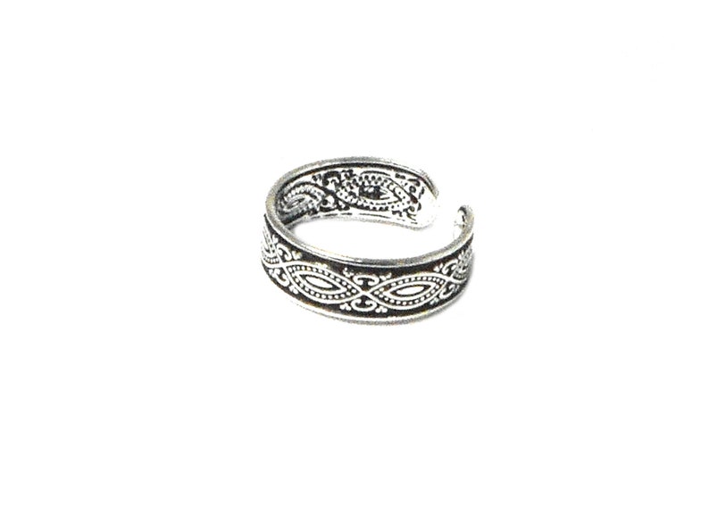 ADJUSTABLE 925 Sterling Silver TOE Ring image 1