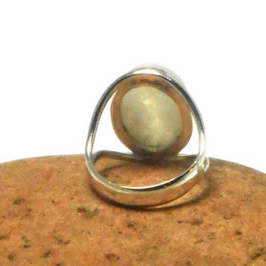 Fiery Oval Moonstone Sterling Silver 925 Gemstone Large Statement Ring image 5