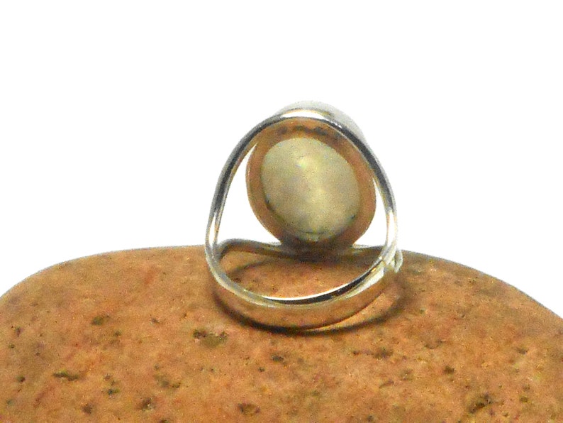 Fiery Oval Moonstone Sterling Silver 925 Gemstone Large Statement Ring image 5