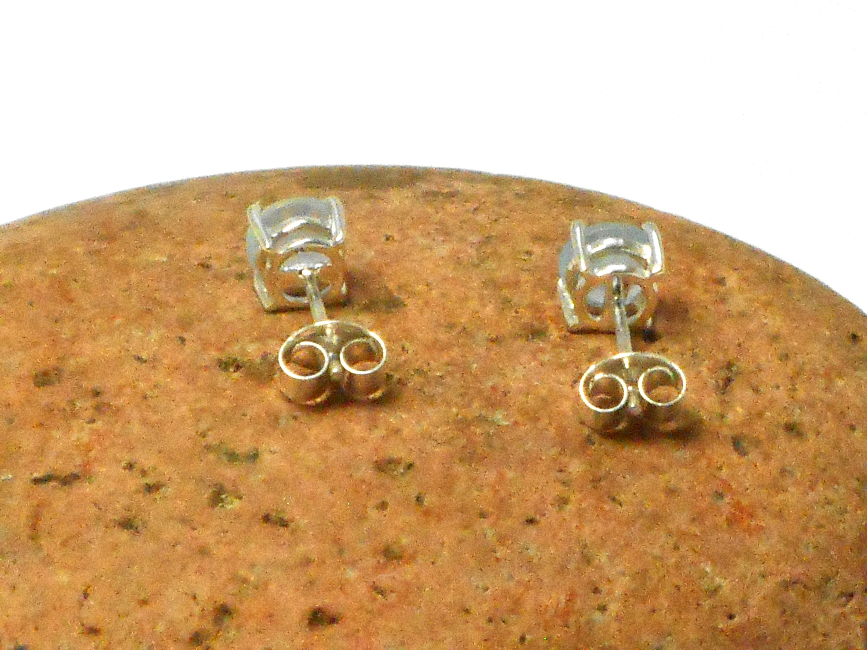 Boucles D'oreilles Rondes En Argent 925 Avec Lapis Lazuli Naturel - 8mm - Fermoir à Vis