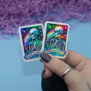 Born To Sparkle Card Inspired Holographic Sticker | Kindle Stickers | Book Lover Stickers | Cute Kindle Decal | Bookish Merch