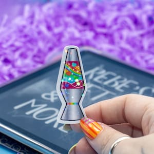 Groovy Lava Lamp Holographic Sticker | Kindle Stickers | Book Lover Stickers | Cute Kindle Decal | Bookish Merch |Tech Accessory