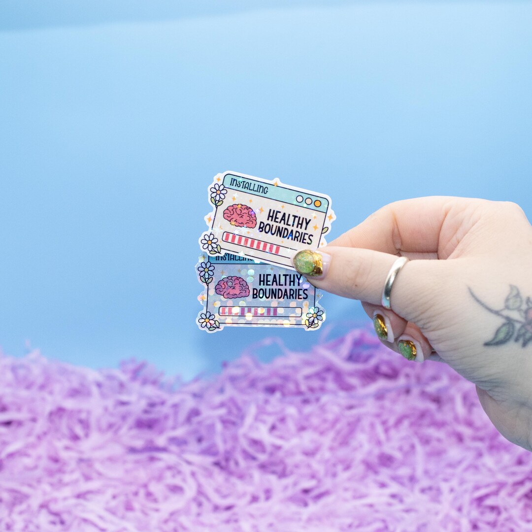 Installing Healthy Boundaries Starry and Holographic Base Sticker ...
