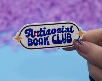 Pegatina holográfica del Club de Lectura Antisocial / Pegatina para Kindle / Pegatina para amantes de los libros / Calcomanía para Kindle / Merchandising literario / Accesorio tecnológico