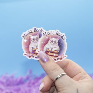 Books Are Addicted To Me Cats Holographic Sticker | Kindle Stickers | Book Lover Sticker | Cute Kindle Decal | Bookish Merch |Tech Accessory