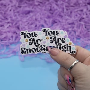 You Are Enough Glitter Sticker | Kindle Stickers | Book Lover Stickers | Cute Kindle Decal | Bookish Merch | Tech Accessory