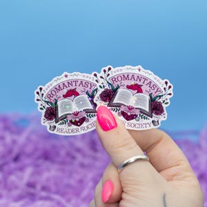 Romantasy Reader Society Holographic Sticker | Kindle Stickers | Book Lover Stickers | Cute Kindle Decal | Bookish Merch |Tech Accessory