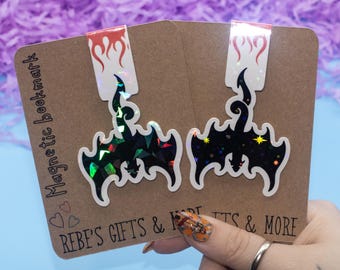 Fire Flying Dragon Holographic Magnetic Bookmark | Book Lover Gift | Planner Accessory | Magnetic Page Clip | Bookish Gift | Unique