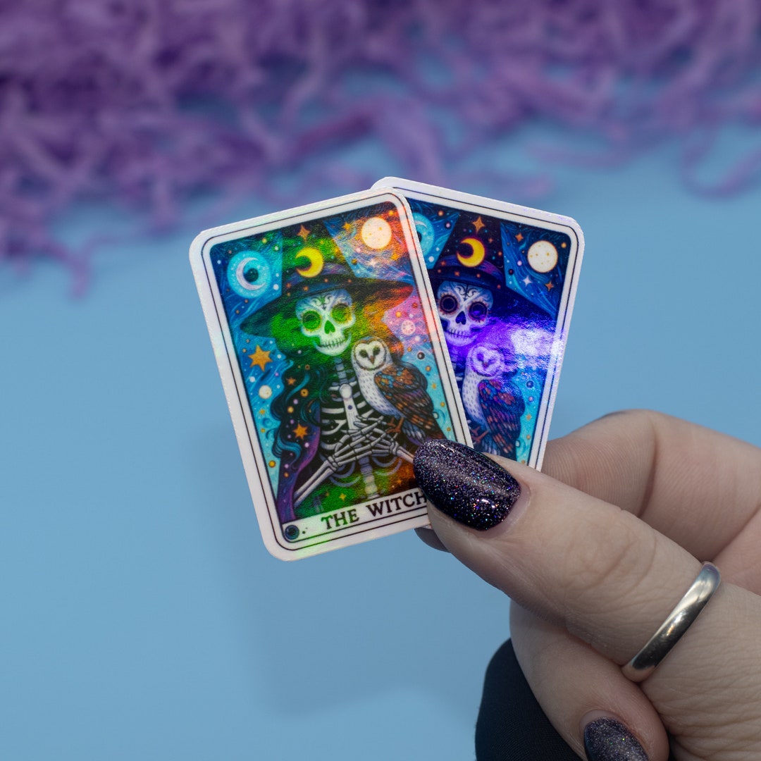 The Witch Tarot Card Inspired Holographic Sticker | Kindle Stickers ...
