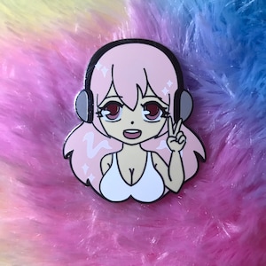 Headphones Waifu Enamel Pin