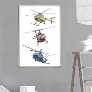Helicopter PNG Art, Nursery Art, Clip Art Set, Printable Wall Art, Digital Print, Boho Wall Decor, Boy Nursery Decor, Digital Download Art