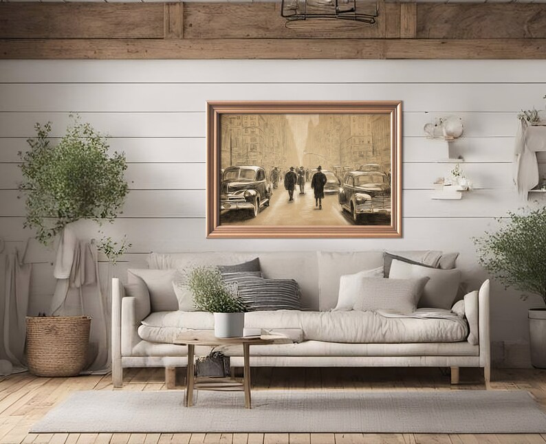 New York City Drawing Vintage Sketch / Architecture Drawing Printable