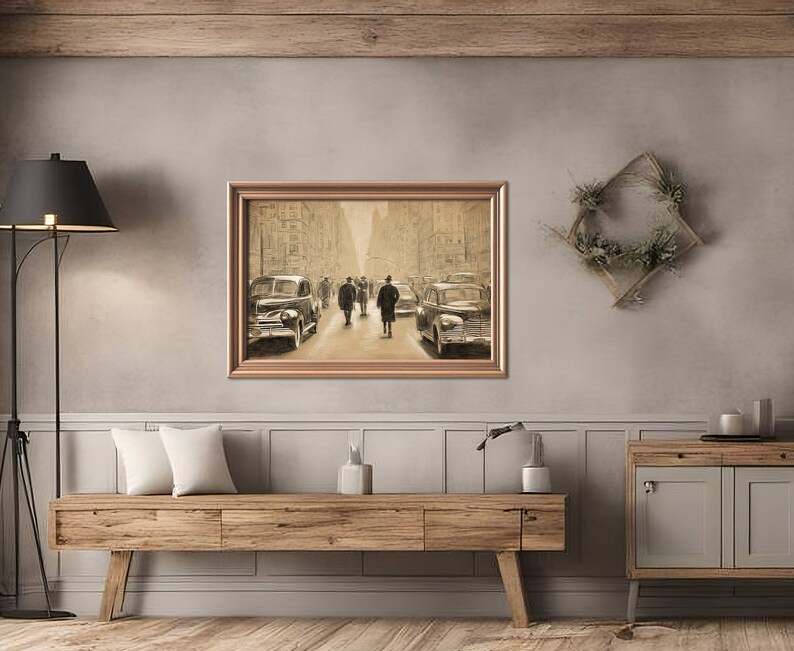 New York City Drawing Vintage Sketch / Architecture Drawing Printable