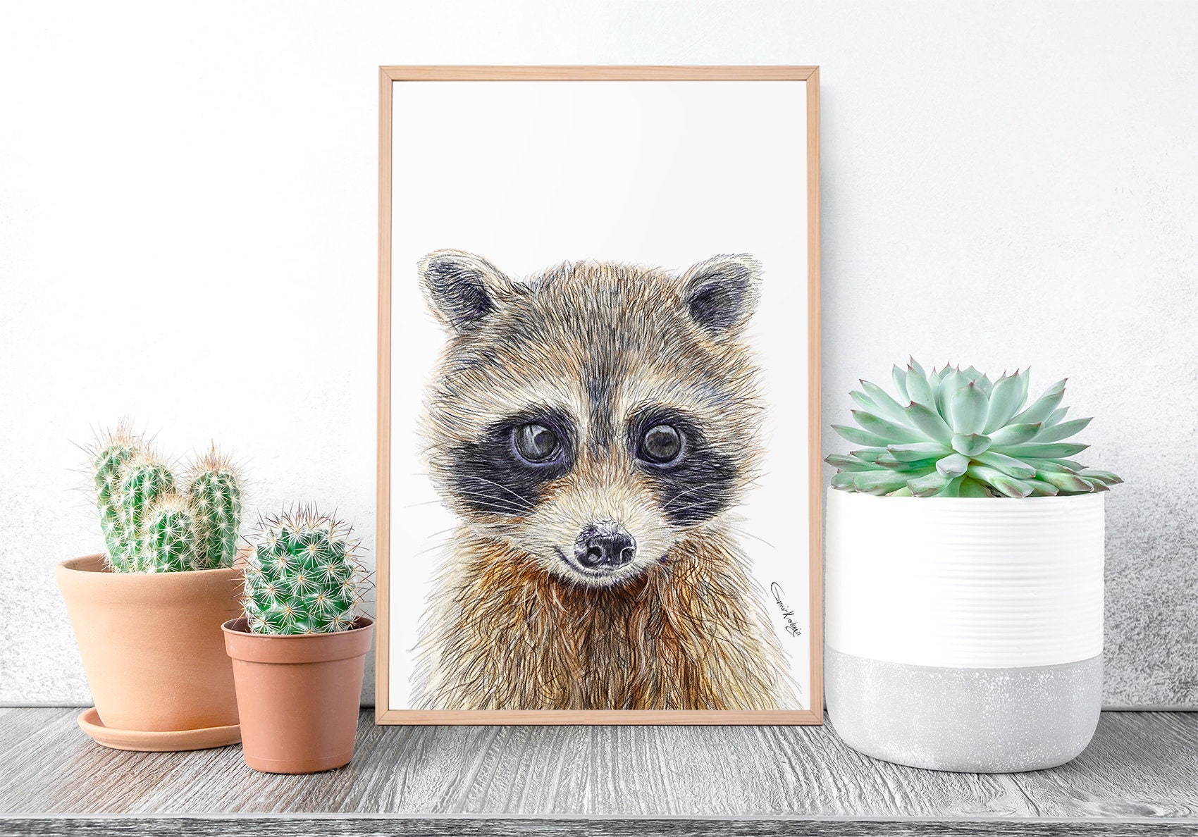 Waschbär Langarmshirt Mit Tier Motiv - Für Männer, Frauen & Kinder Die Tiere Lieben