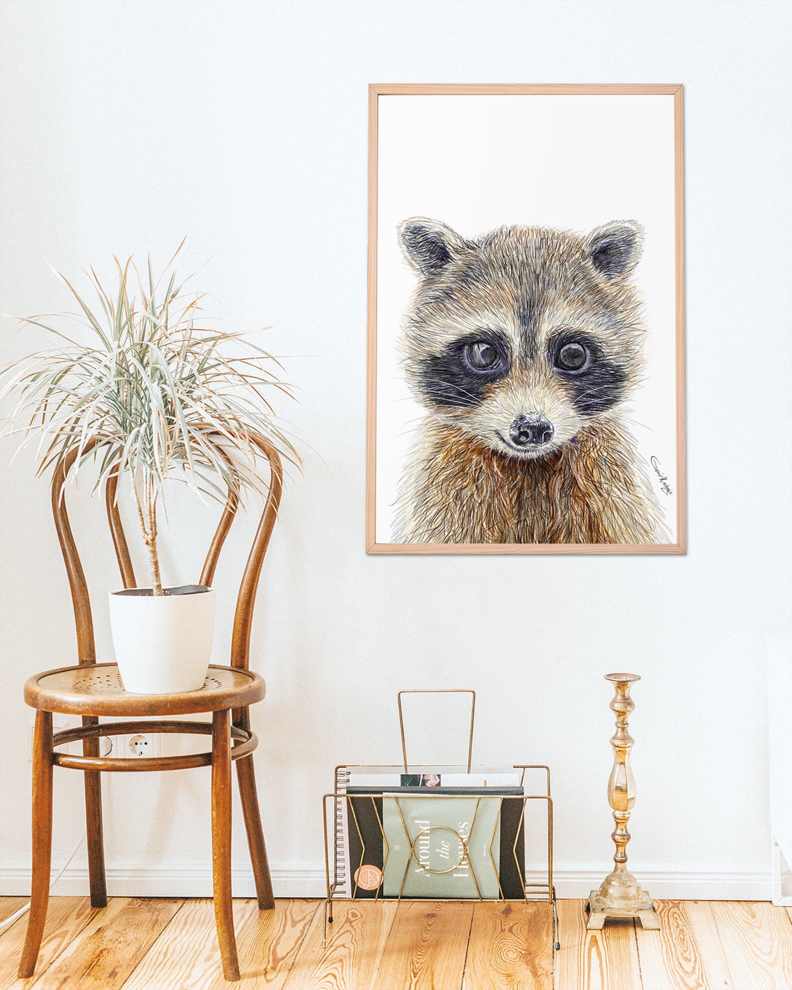 Raccoon Art Raccoon Print Raccoon Decor Digital Download Etsy UK
