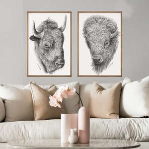 Bison Print, Buffalo Prints Wall Art Printable, Downloadable Prints, Bison Buffalo, Forest Animal, Animal poster, Bison download, art sets image 4