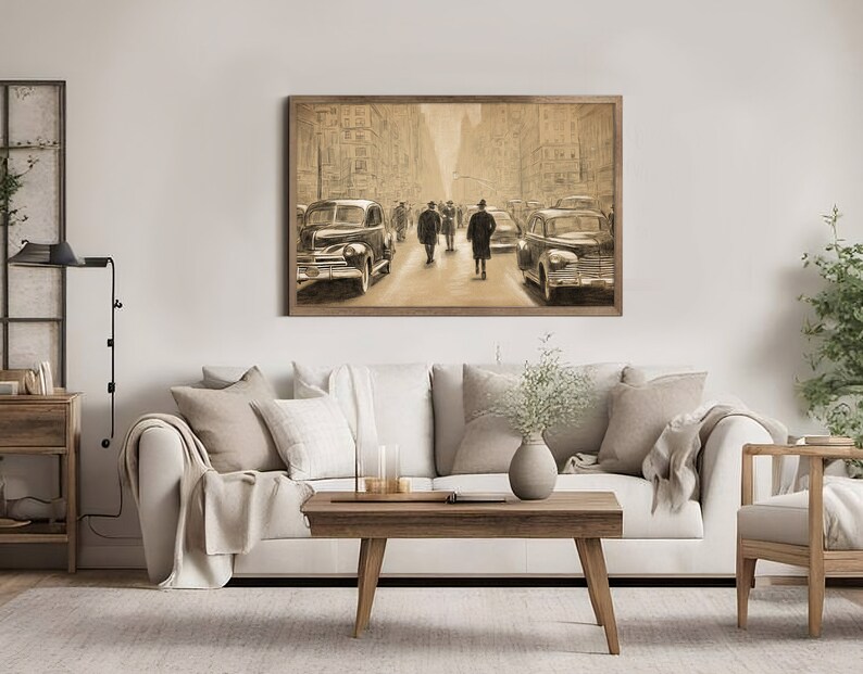 New York City Drawing Vintage Sketch / Architecture Drawing Printable