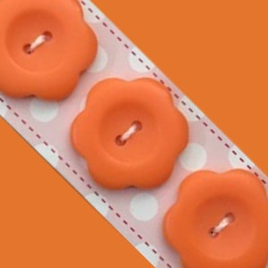 Orange Flower Button 1 inch