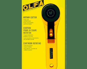 Rotary Cutter // OLFA Splash // 45 mm blade for cutting multi-layers of fabric // Quilting Rotary cutter  // Pink rotary