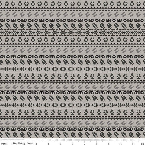 Timberland stripe Light Gray / Quilting Cotton/ Riley Blake / Cotton Fabric sold by the 1/2 yard - multiple qtys cut as ONE piece