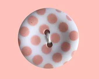 Pink Polka Dot Button