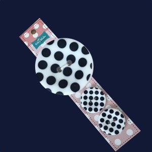 Navy blue polka dot 1 inch buttons