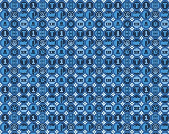All Aboard with Thomas & Friends Icon BLUE / Riley Blake / train fabric / sold by the 1/2 yard - multiple qtys cut as ONE piece