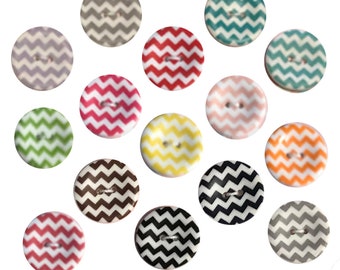 Chevron 1 inch Round Buttons