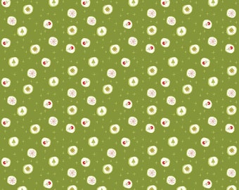 Tela navideña, verde, A Merry Little Christmas, Riley Blake, Navidad (1/2 yarda, varias cantidades cortadas en una sola pieza)