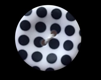 Black polka Dot 1 inch Button