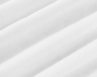 90" Extra Wide WHITE Cuddle SOFT Minky From Shannon Fabrics sold by the 1/2 yard --  cut continuously