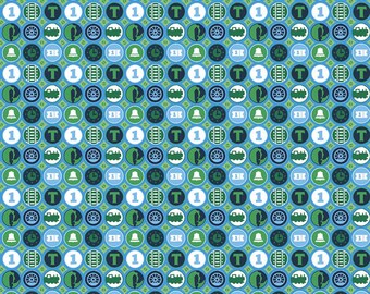 All Aboard with Thomas & Friends Icon GREEN / Riley Blake / train fabric / sold by the 1/2 yard - multiple qtys cut as ONE piece